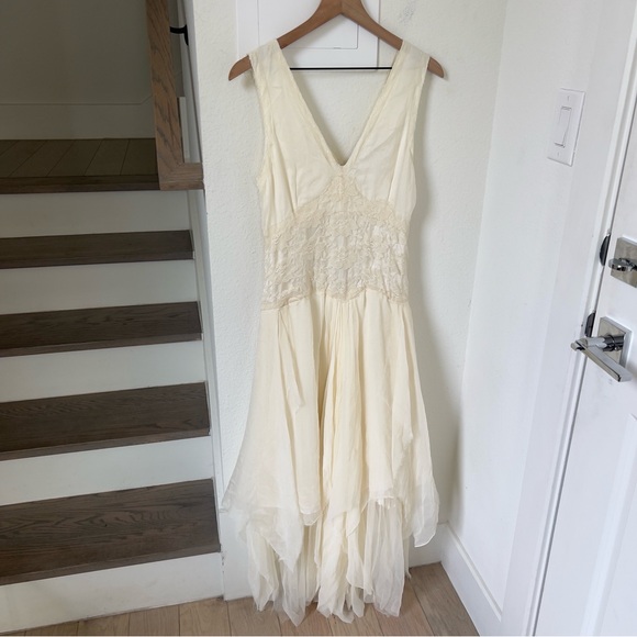 NWT Free People Nigel Preston Wunderlust Midi Dress in Cream - Picture 4 of 11